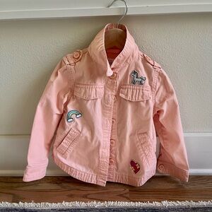 GAP Kids Pink Jean Jacket with Fun Patches